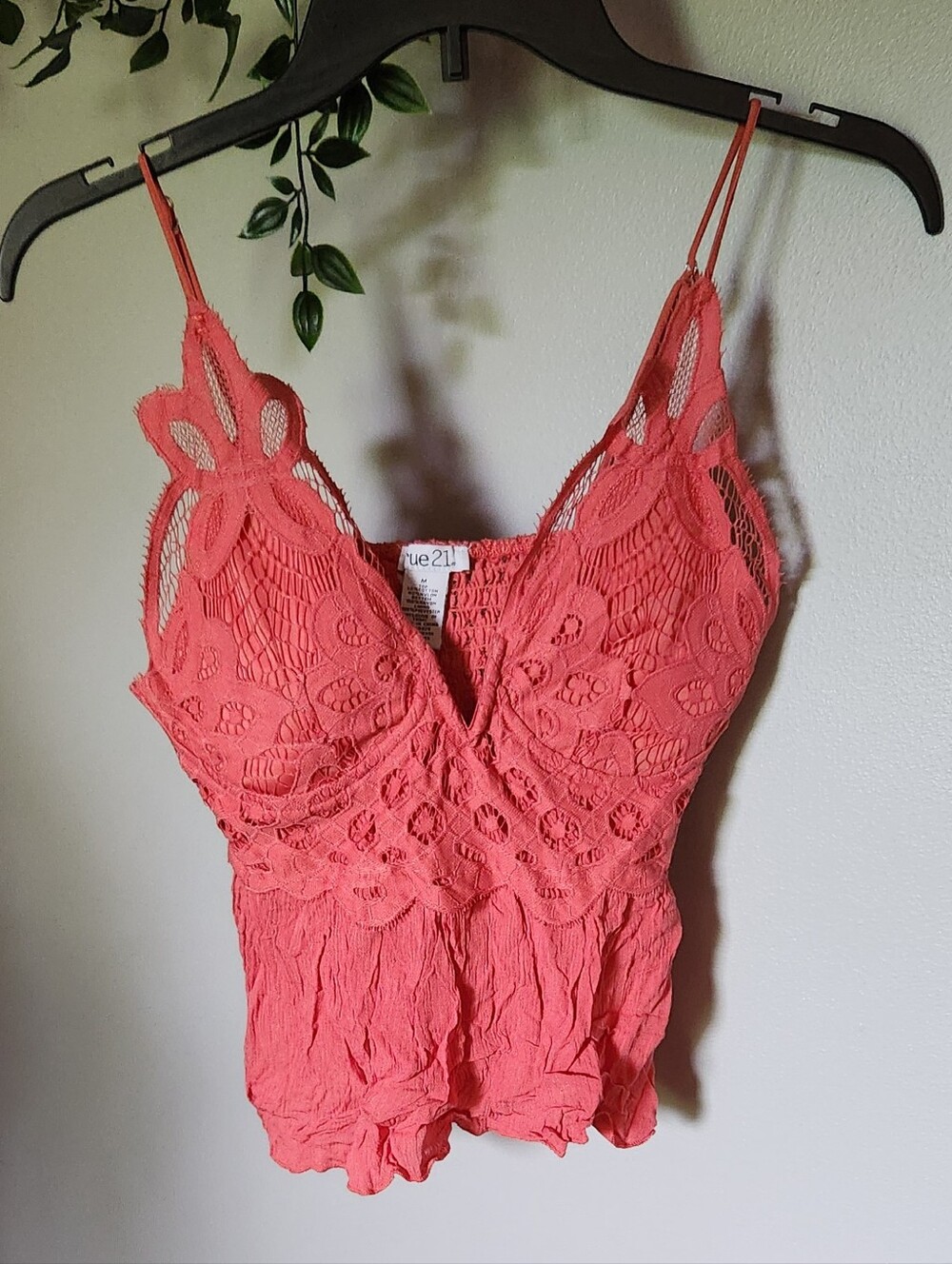 Rue21 Coral Lace Camisole Top